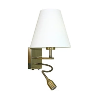 Relax Wall Lamp 1xE27 Max.60W 1xLED Integrated 110lm 3000K 1W Patina Metal/White Fabric Shade 5713111