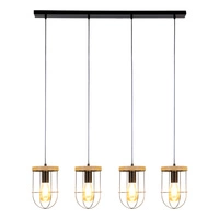 Netuno Pendant Lamp 4xE27 Max.60W Black/Oiled Oak 184159404