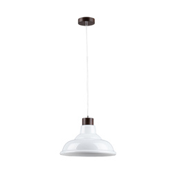 Avino Pendant Lamp 1xE27 Max.60W Walnut Beech Wood/Transparent PVC Cable/White Glass