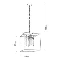 Telaio Pendant Lamp 5xE27 Max.60W Chrome Metal/Transparent Glass 9127528
