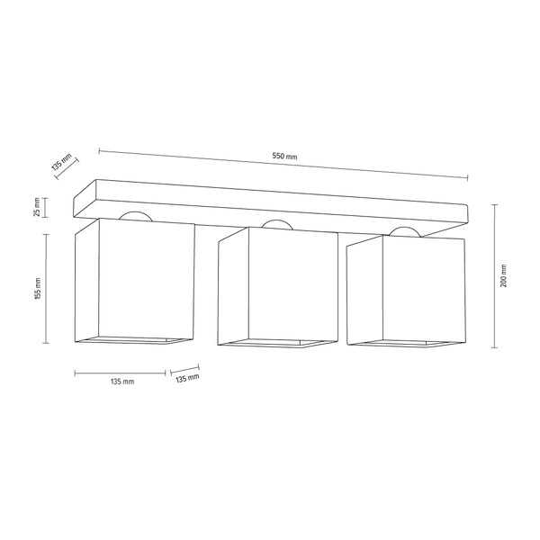 Inger Ceiling Lamp 3xE27 Max.25W Oiled Oak/White 2284374
