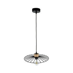 Balerina Pendant Lamp 1xE27 Max.60W Oiled Oak/Black Metal/Black PVC Cable 1010420031010