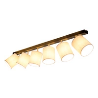 Aprillia Ceiling Lamp 6xE27 Max.25W Black Metal/Chrome Metal/White Fabric Shade 56744604