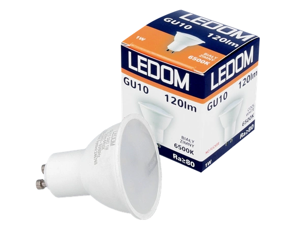 LEDOM GU10 220-240V 1W 120lm cold 6500K bulb