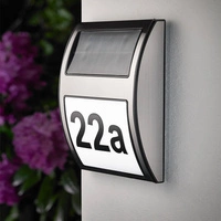 Solar House Number Wall Lamp Incl. 3x0,1W LED Satin Metal/White-Black Synthetic Material 6710502