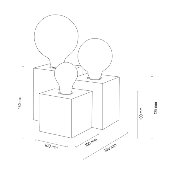 Vincent Round Table Lamp 3xE27 Max.15W Birch Wood/Black Fabric Cable 2276360