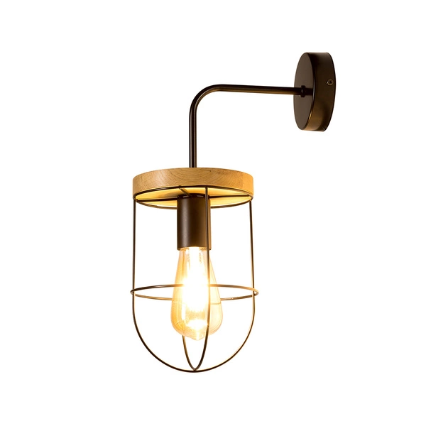 Netuno Wall lamp 1xE27 Max.25W Oiled Oak/Black 920451104