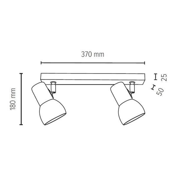 Svenda Lampa Sufitowa 2xE27 Max.60W Dąb Olejowany/Chrom/Biały 2224274