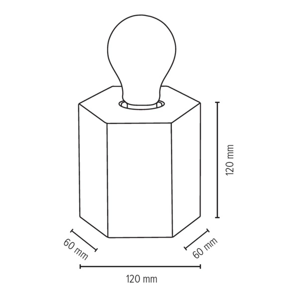 Hexar Table Lamp 1xE27 Max.25W Oiled Oak/Black PVC 7819174
