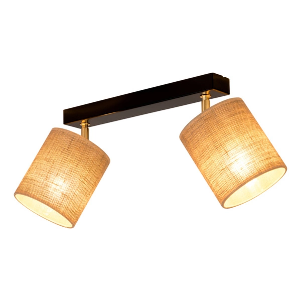 Jute Ceiling Lamp 2xE27 Max.25W Black/Beige 56793204