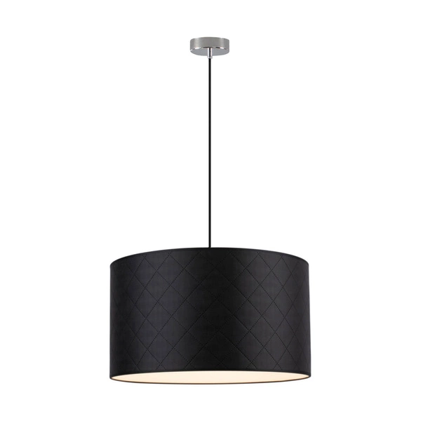 Mirabella Pendant Lamp 1xE27 Max.60W Chrome Metal/Black Fabric Cable/Black Synthetic Material Shade 1696928