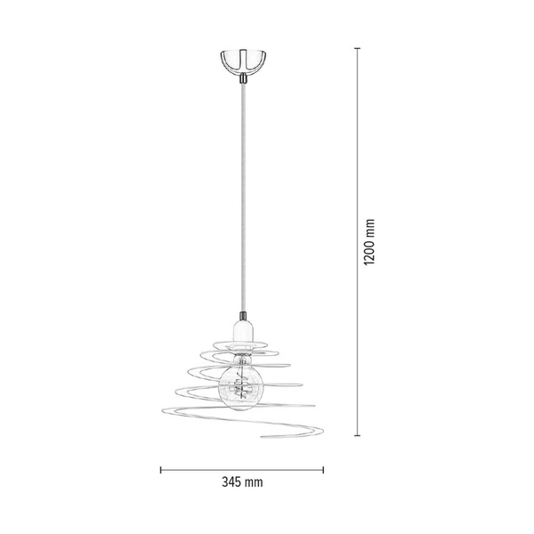 Komet Pendant Lamp 1xE27 Max.60W Chrome Metal/White Metal/White PVC Cable 1851102