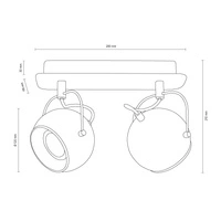 Ball Lampa Sufitowa Incl.2xLED GU10 5W Biały/Chrom 5109282