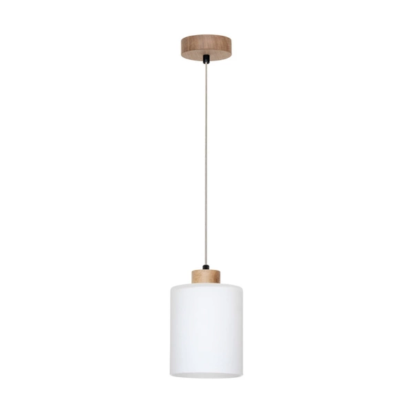 Zefir Hanging Lamp 1xE27 Max.60W Oiled Oak/Transparent PVC/White 111860174