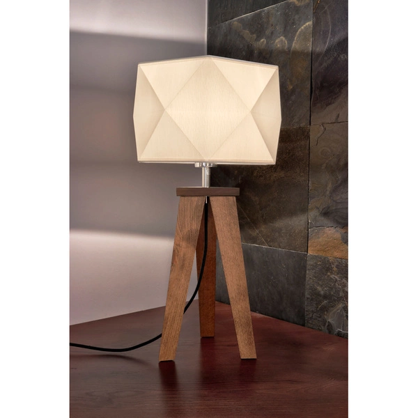 Finja Table Lamp 1xE27 Max.60W Oiled Oak/Anthracite Fabric Cable/White Fabric Shade 6831174