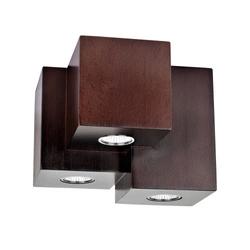 Wooddream Square Ceiling Lamp 3xGU10 Max.6W Walnut Beech Wood 2076376