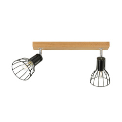 Megan Wood Ceiling Lamp 2xE14 Max.40W Oiled Oak/Black