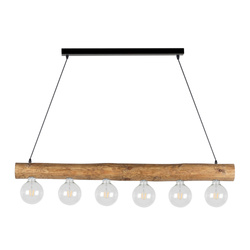 Trabo Simple Pendant Lamp 6xE27 Max.60W Stained Pine Brown/Black Metal/Black PVC Cable