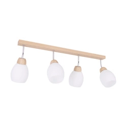 Lampa Sufitowa Tilia 4xE27 Max.60W Dąb Olejowany/Białe Szkło