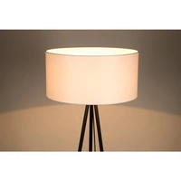 Lampa podłogowa Dove 1xE27 maks. 40W Czarny metal/czarny kabel PCV/biały klosz z tkaniny 15111004