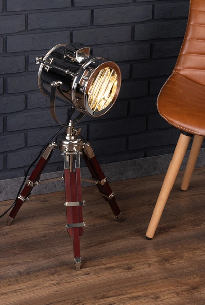 Movie Table Lamp 1xE27 Max.60W Aluminum Metal/Wenge Wood 1223127