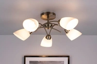 Lampa Sufitowa Viletta 5xE27 Max.60W Patyna Metal/Białe Szkło 8141511