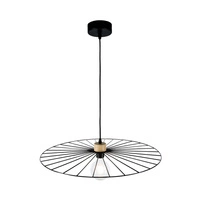 Antonella Pendant Lamp 1xE27 Max.60W Oiled Oak/Black Metal/Black Fabric Cable 189419104
