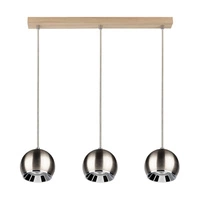 Ball Wood Pendant Lamp Incl. 3xLED GU10 5W Oiled Oak/Satin Metal 5141374