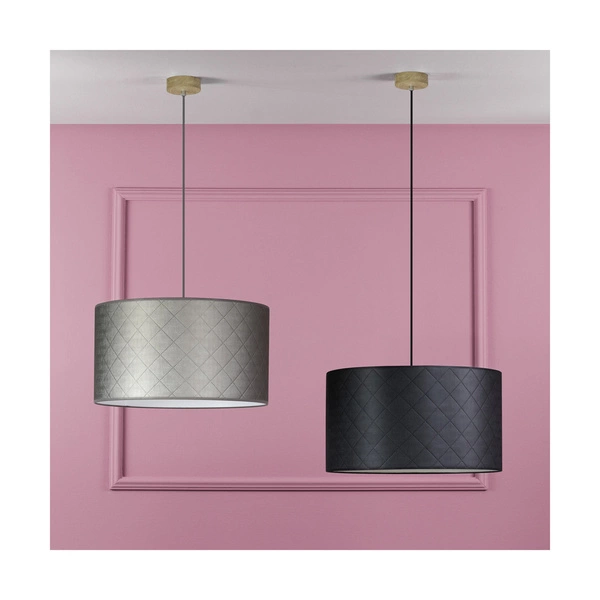 Mirabella Pendant Lamp 1xE27 Max.60W Oiled Oak/Anthracite Fabric Cable/Brown Synthetic Material Shade 1693174