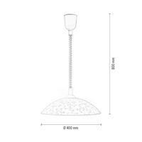 Lampa wisząca Flora 1xE27 Max.60W Biały materiał syntetyczny/Biały kabel z materiału syntetycznego/białe szkło 4044502A