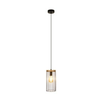 Timeo Pendant Lamp 1xE27 Max.60W Black/Oiled Oak/Black 19619104