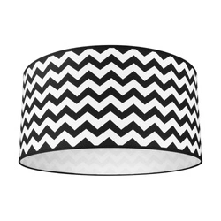 Lampshade Cylinder E27 H40 White-Black Cotton with zigzag pattern A0251