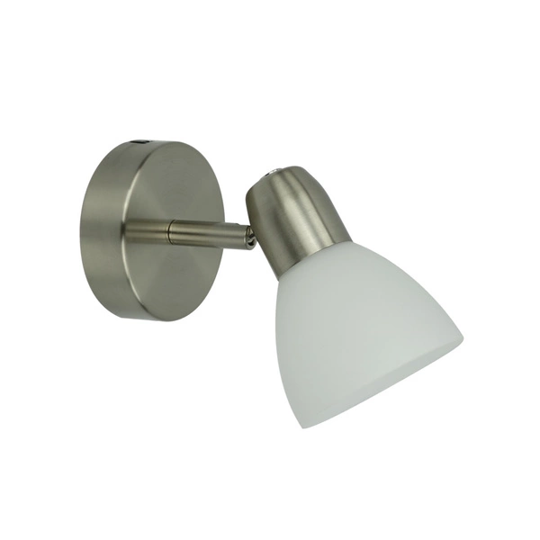 Alga Wall Lamp 1xE14 Max.40W Satin Metal/White Glass 3870127