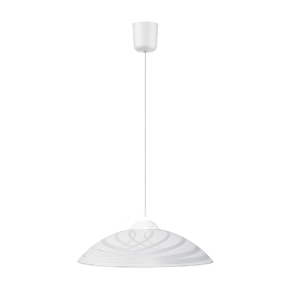 Sydney Pendant Lamp 1xE27 Max.60W White Synthetic Material/White PVC Cable/White Glass