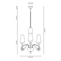Lutecja Żyrandol 3xE14 Max,40W Biały/Transparentny/Chrom 9150302