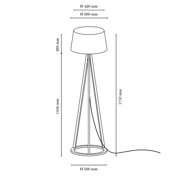 Konan Floor Lamp 1xE27 Max.60W Oiled Oak/Anthracite/White 6421174