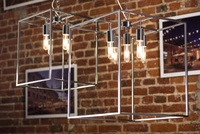 Telaio Pendant Lamp 5xE27 Max.60W Chrome Metal/Transparent Glass 9127528