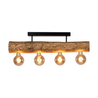 Trabo Simple Ceiling Lamp 4xE27 Max.60W Stained Pine Brown/Black Metal 6998404