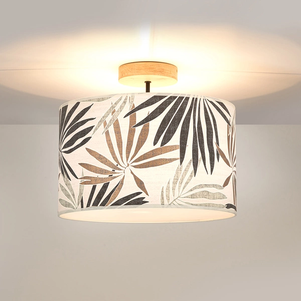 Hoja Ceiling Lamp 1xE27 Max.60W Oiled Oak/Black/Multicolor 56047174