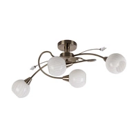 Marbella Ceiling Lamp 4xE14 Max.40W Patina Metal/White Glass 5078411G0605