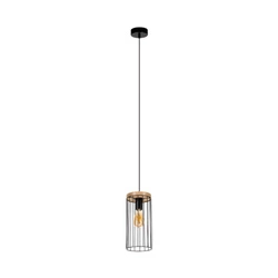 Timeo Pendant Lamp 1xE27 Max.60W Black/Oiled Oak/Black 19619104