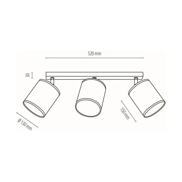 Nevoa Ceiling Lamp 3xE27 Max.25W Black Metal/Chrome Metal/Black Fabric Shade 56795304