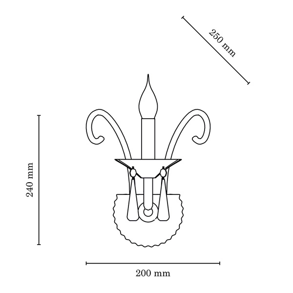 Rosano Wall lamp 1xE14 Max.40W White/Transparent/Chrome 5193102