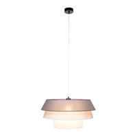 Amar Pendant Lamp 1xE27 Max.60W Black Metal/Transparent PVC Cable/Graphite-Pink-White Fabric Shade 160970104