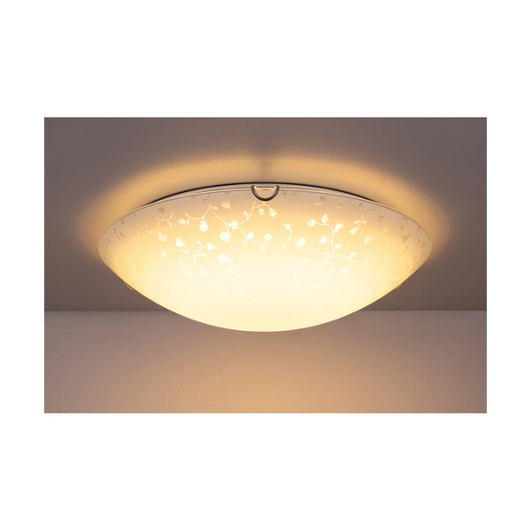Flora Ceiling Lamp Incl. 1xLED Integrated 1650lm 2700K 18W Chrome Metal/White-Transparent Glass 4044112