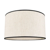 Lampshade Cylinder E27 H30 Beige Bright Linen with black ribbon and ECO foil A0471