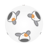 Lampa sufitowa Doggy 2xE27 Max.60W Chromowany metal/białe szkło ze wzorem psa 4584002