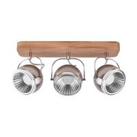 Ball Wood Ceiling Lamp Incl. 3xGU10 6W LED Oiled Oak/Satin Metal/Chrome Metal 5031374