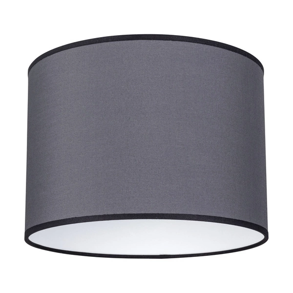 Lampshade Cylinder E27 H20 Anthracite Fabric with black ribbon A0507C