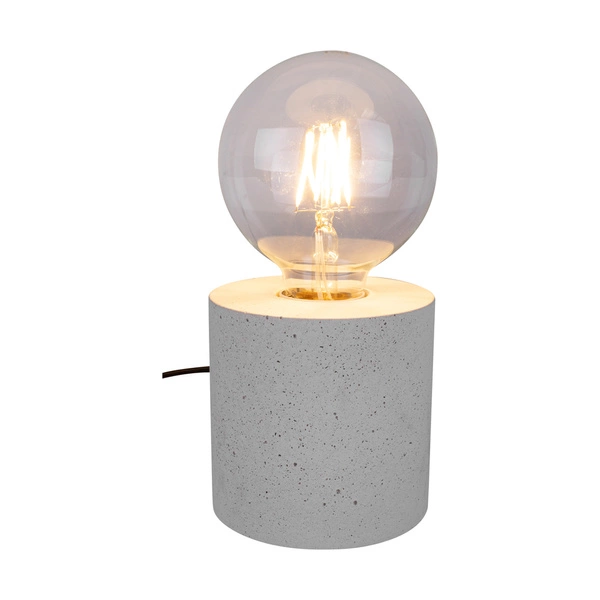 Strong Round Table Lamp 1xE27 Max.25W White Concrete/Black PVC Cable 6070937